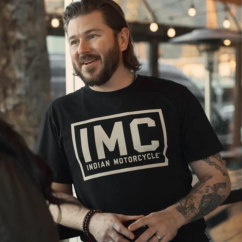 インディアンモーターサイクルロゴのメンズＴＴシャツ
