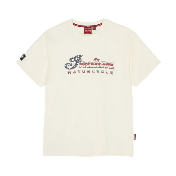 MENS USA SCRIPT LOGO TEE, WHITE
