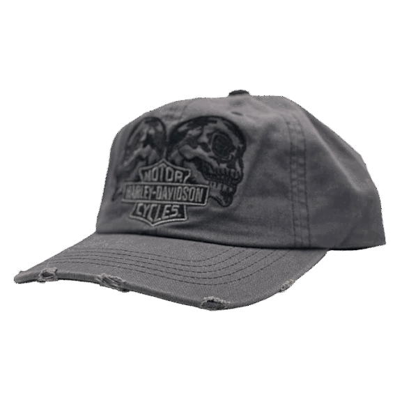 HARLEY-DAVIDSON 純正 メンズ スカルキャップ、グレー