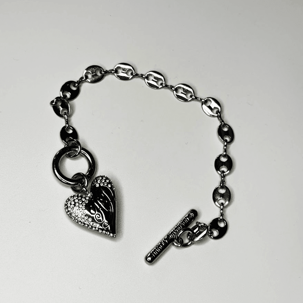 HD-レディースハートチャームブレスレット-②